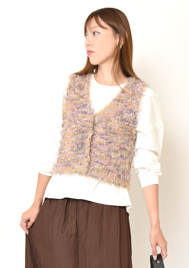 シャンべ 割繊デシンギャザーパンツ